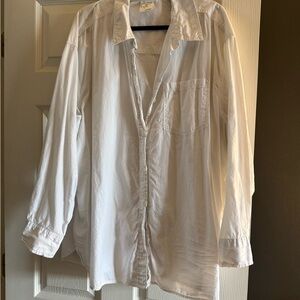 Aerie White Button-Up Shirt